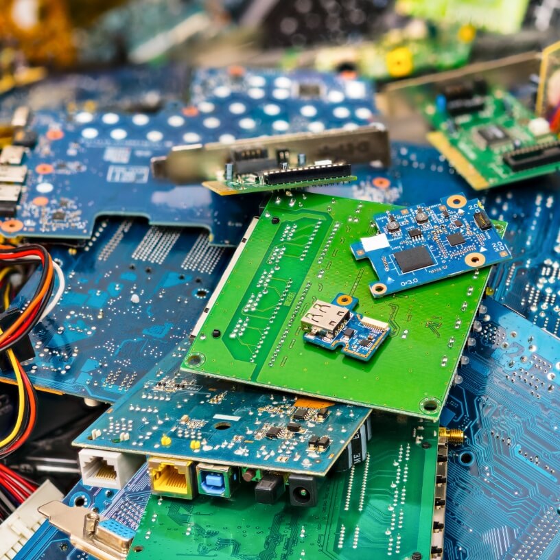 Close-up of electronic scrap.