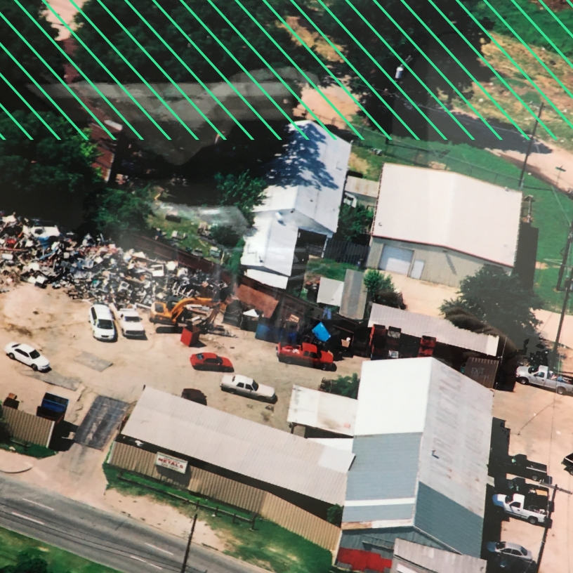 Aerial shot of original Venture Metals scrapyard.