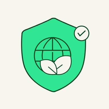 Green shield icon.