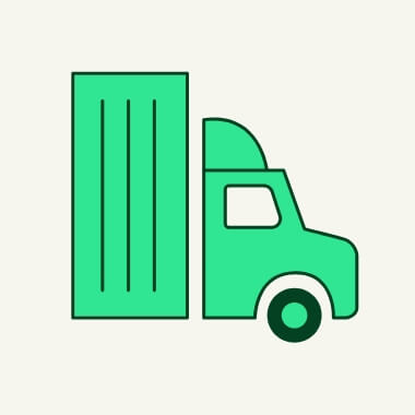 Green truck icon.