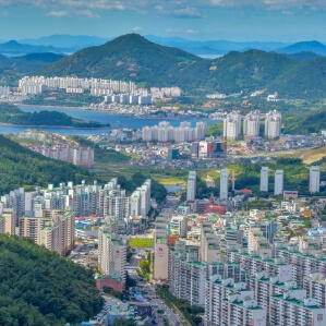 Gunsan, South Korea cityscape.